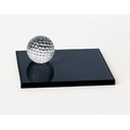 Golf Ball Set Optical Crystal Award w/ Glass Base